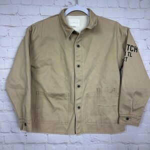 Scene & Heard boys‎ tan fleece lined chore shirt jacket sz 10 12 GUC